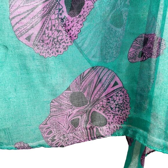 Skull Scarf Green Purple Black - Picture 6 of 13